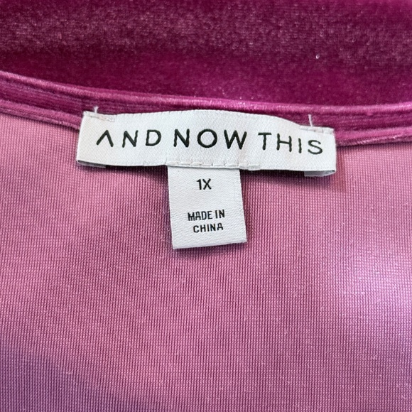 🔥 And Now This 1X Velvet Surplice Bodysuit — Holiday-Ready Raspberry Plus Size - Picture 2 of 5